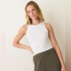 Marine Layer Lexi Rib Sun-In High Neck Crop Tank